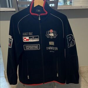 Bogner Greenland Expedition Black Jacket with Red Trim and Patches Vintage